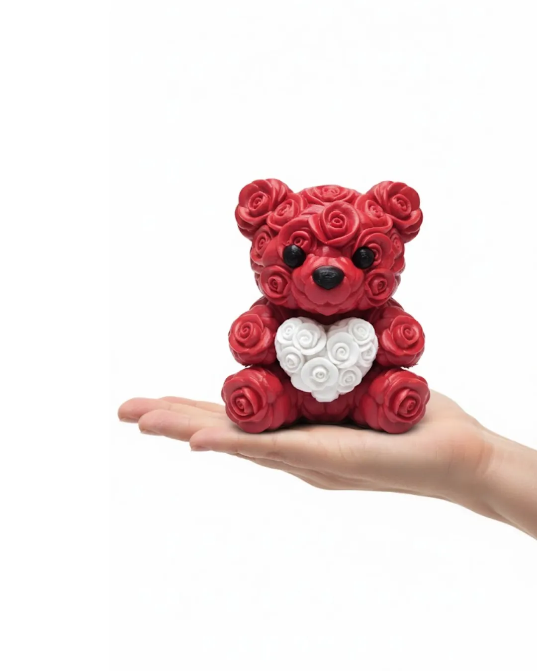 10cm 3D Özel Baskı Kalpli Ayıcık Romantik Hediye Objesi