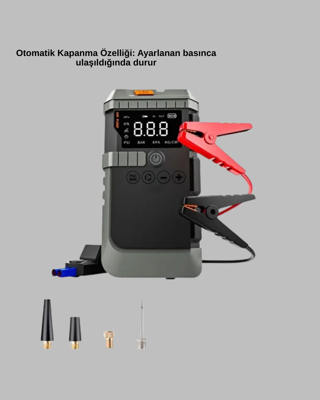 4’ü 1 Arada Powerbank Özellikli Araç Akü Şarj Takviye Cihazı