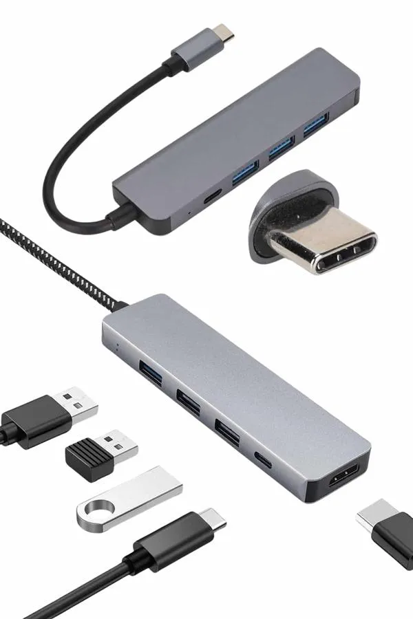 Çevirici Dönüştürücü Adaptör Macbook 3 In 1 Type-C To Hdmı USB 3.0