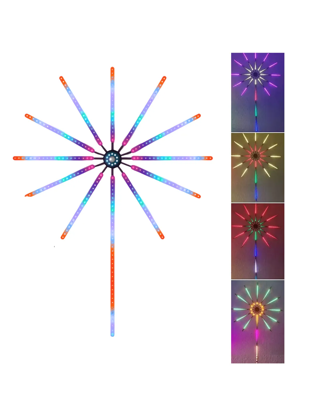 RGB LED Duvar Dekoru Sökülebilir Kollu Havai Fişek Işık Sistemi