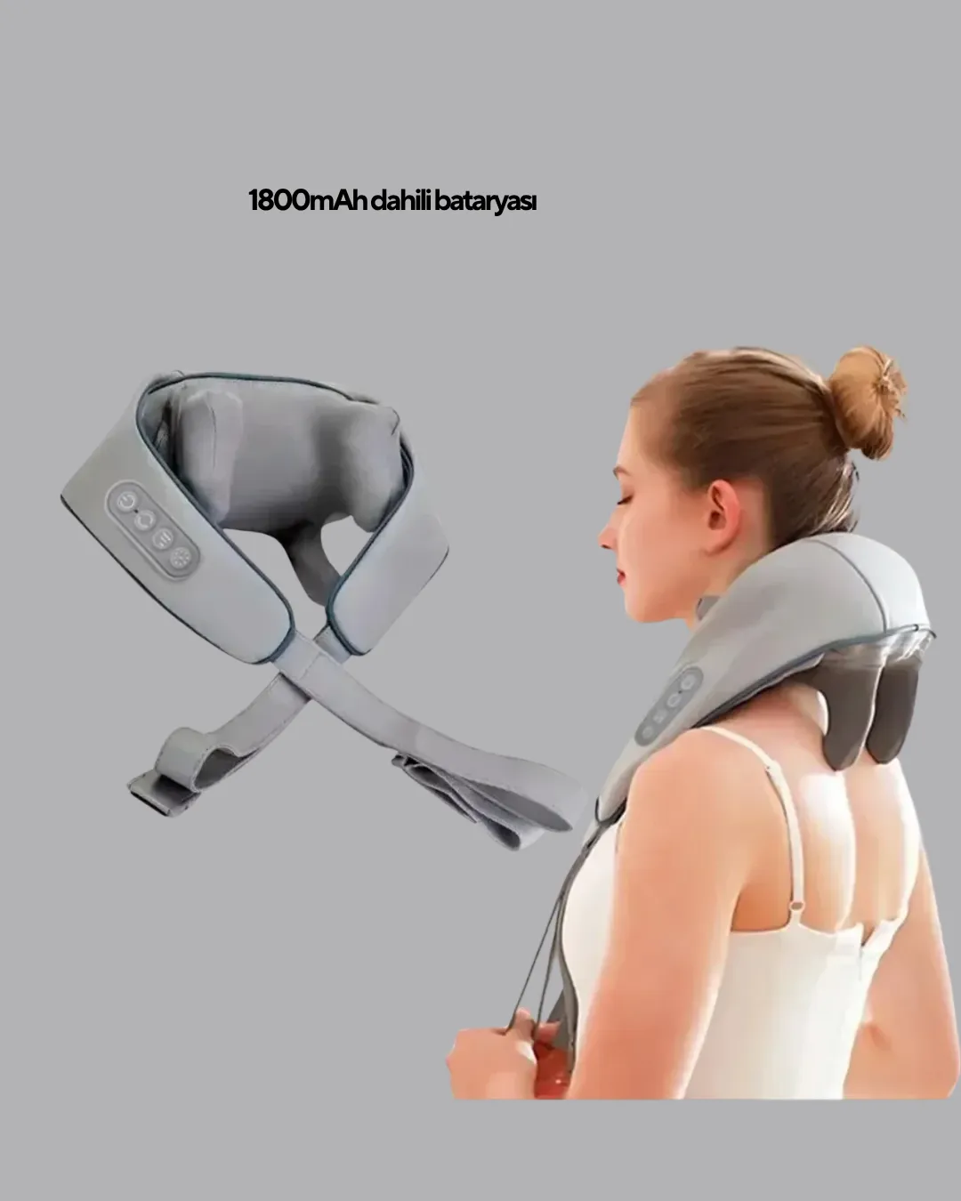 Titreşimli Boyun Masaj Cihazı Isı Terapili Şarjlı VNB-01 Ergonomik U Tasarım