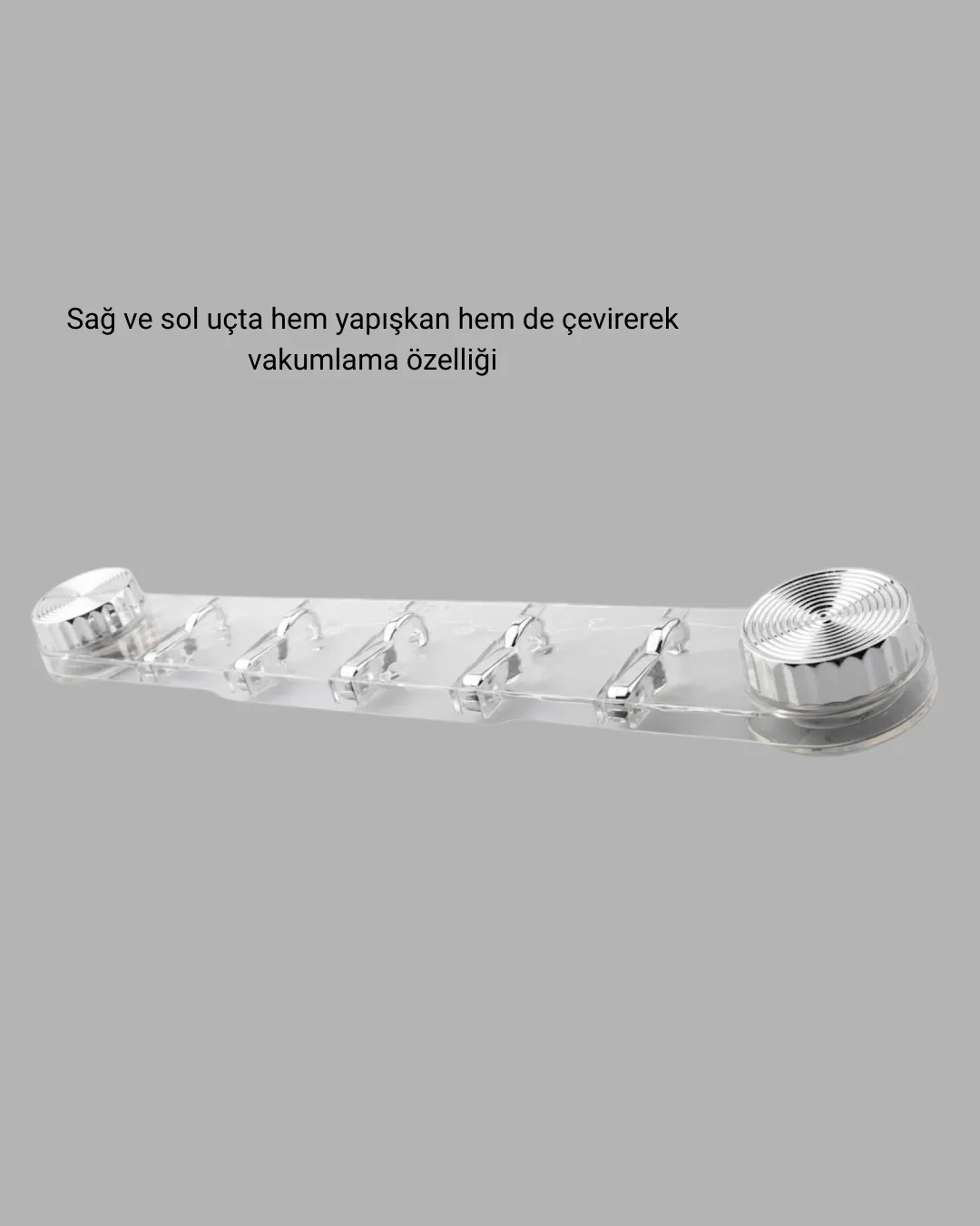 Duvar Tipi Vakumlu Askılık Şeffaf Orta Tasarımlı