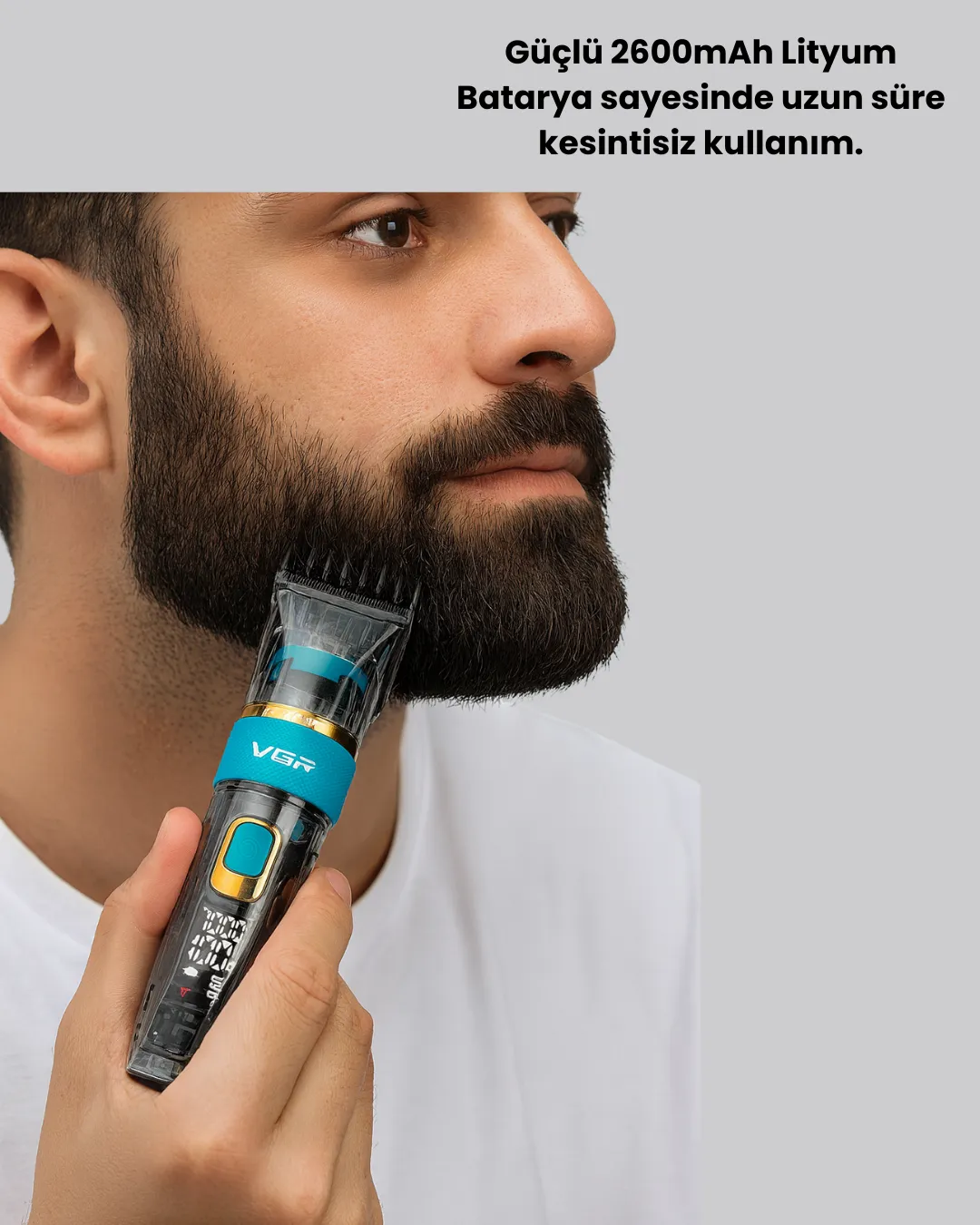 VGR V-695 Saç ve Sakal Kesme Makinesi LED Ekranlı 5 Uzunluk Ayarı