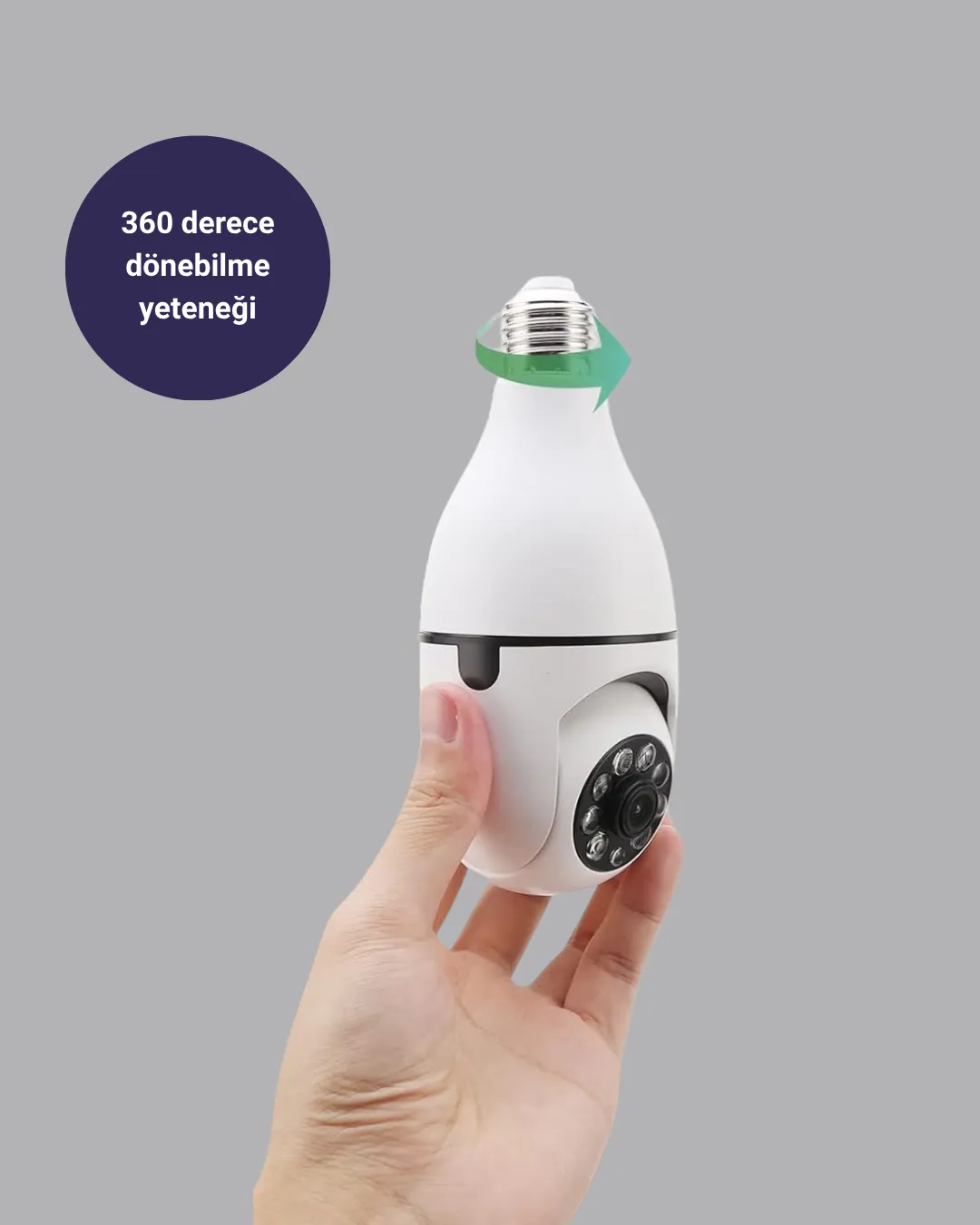 Akıllı Duy Kamera Gece Görüşlü ve Hareket Algılama Sensörlü