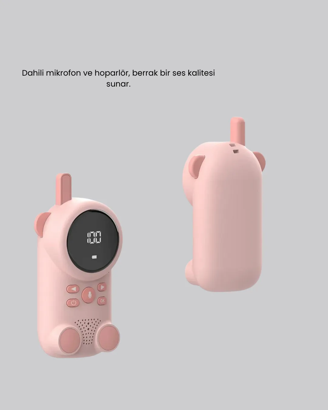 Bebek Telsizi LCD Ekran VOX İki Yönlü İletişim USB Şarj Hafif