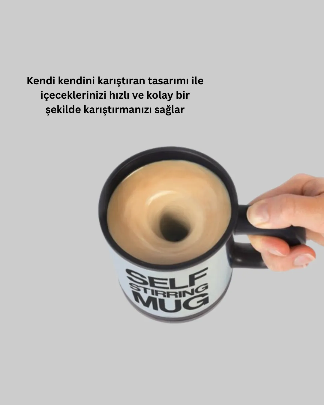 Otomatik Karıştıran Akıllı Kupa – Paslanmaz Çelik, Isı Korumalı