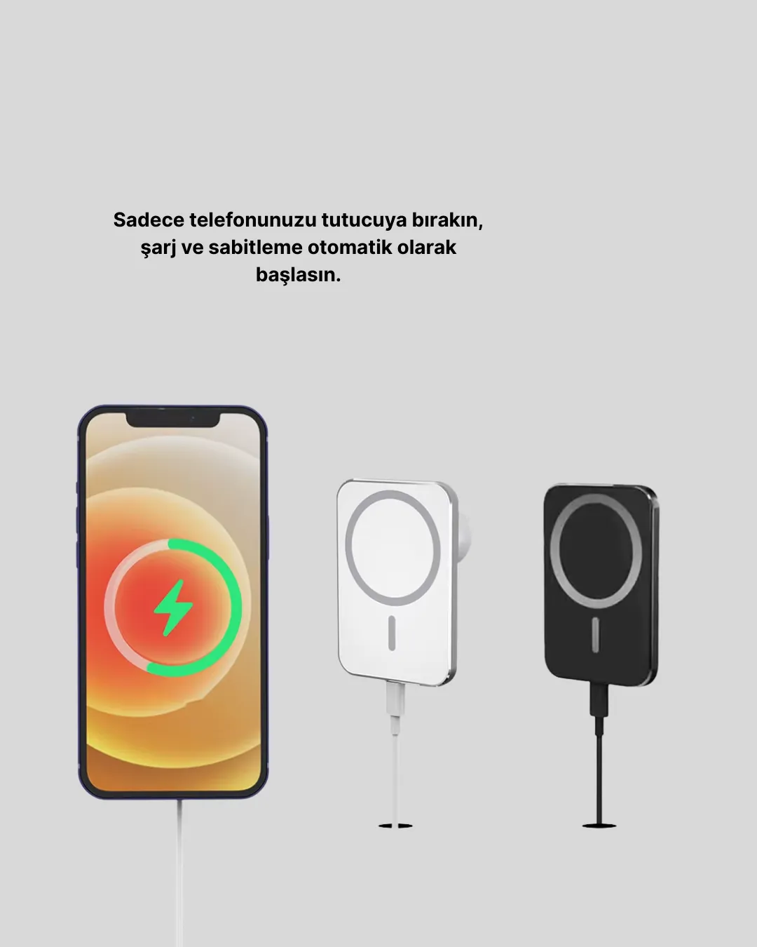 15W Araç Telefon Tutucu Kablosuz Hızlı Şarj Özellikli