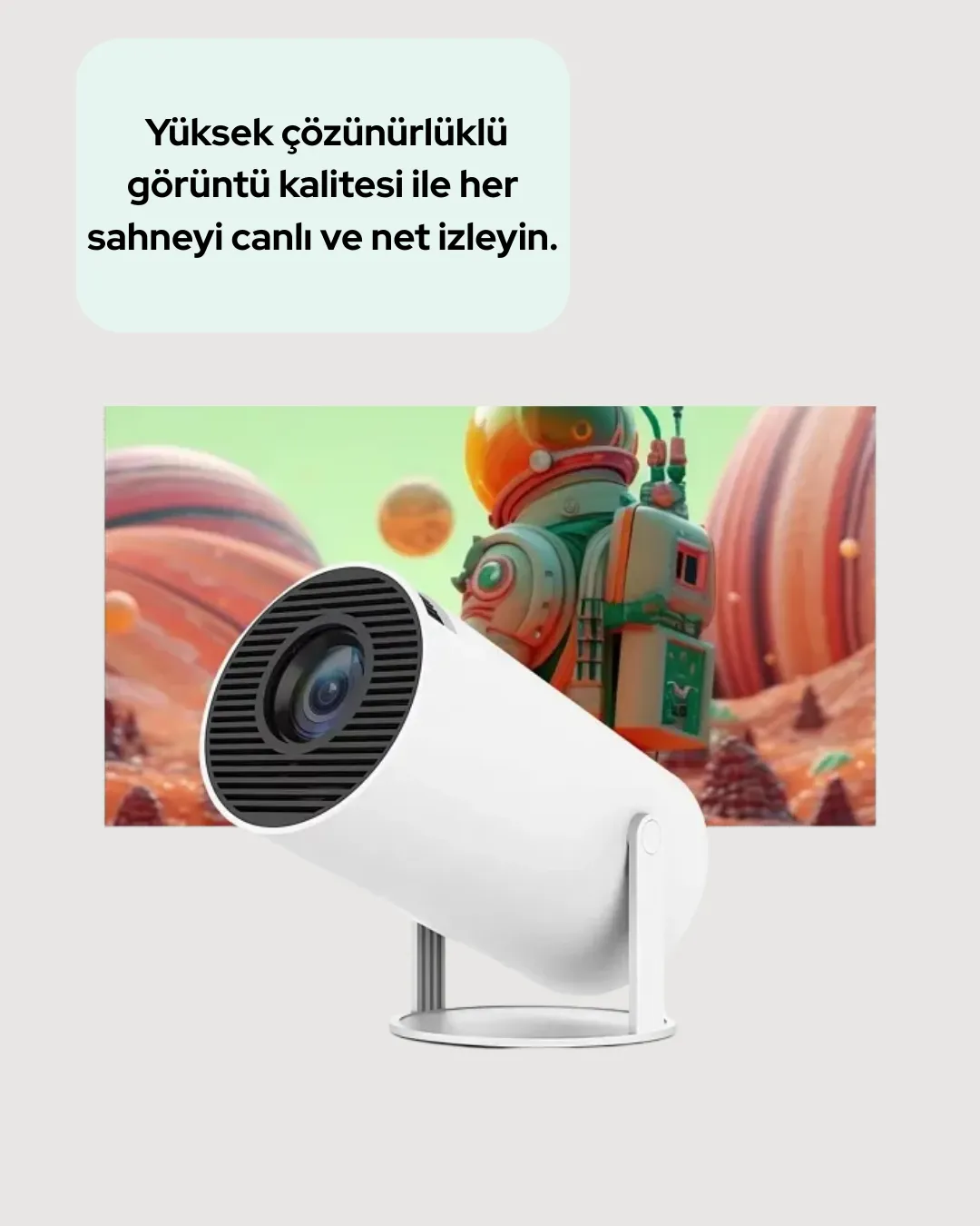 Kablosuz ve Kablolu Bağlantı Seçenekli Ev Tipi Projeksiyon