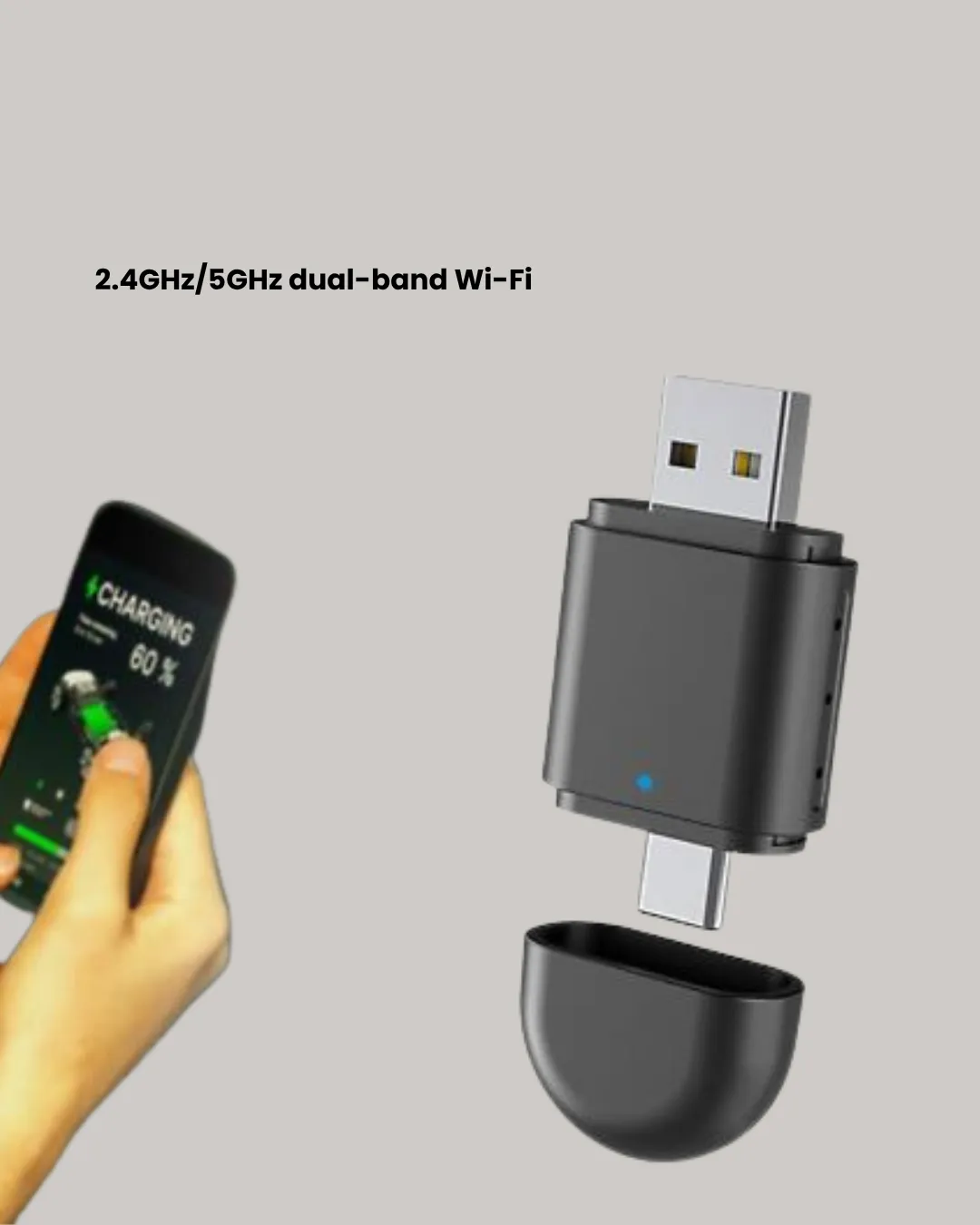 Kablosuz CarPlay ve Android Auto Dönüştürücü – USB-A & Type-C Girişli Akıllı Adaptör