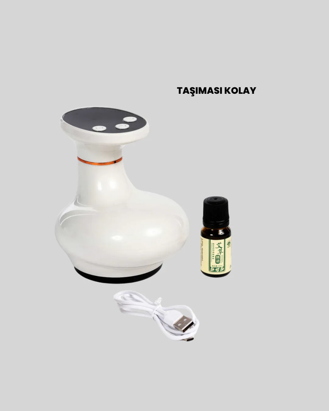 3’ü 1 Arada Şarjlı Masaj Cihazı Kupa Terapisi Sıcak Kompres Gua Sha