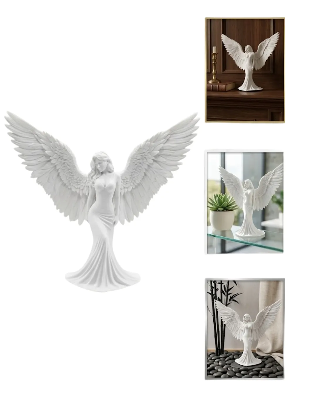 Dekoratif Melek İnsan Figürlü 3D Heykel Biblo Modern Ev Dekoru