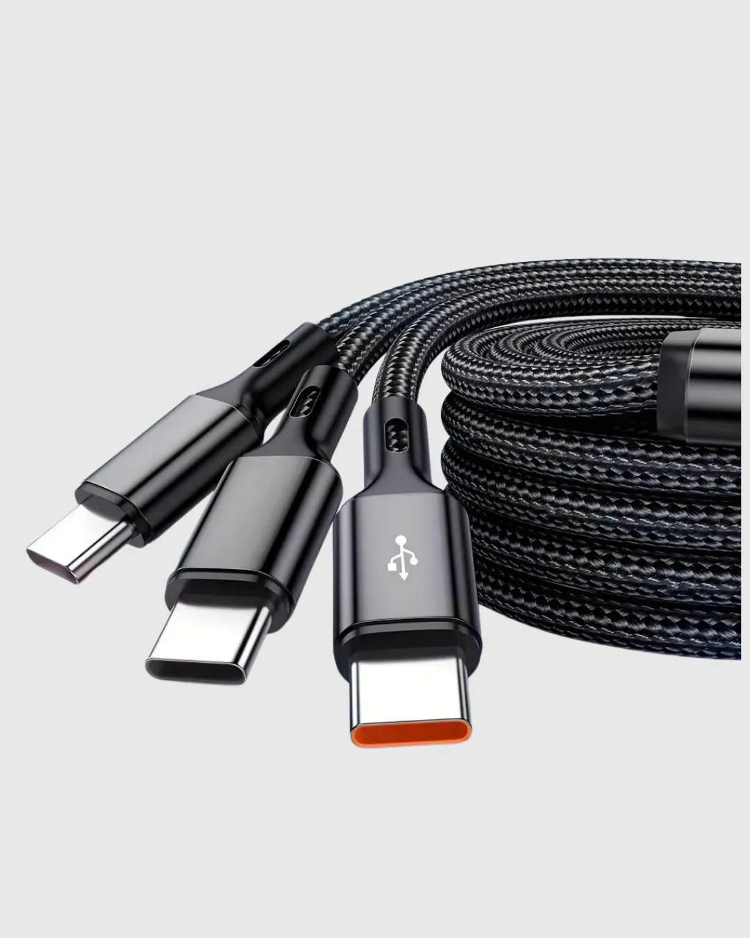 3’ü 1 Arada Hızlı Şarj Kablosu iOS Android Type-C Uyumlu ve Dayanıklı