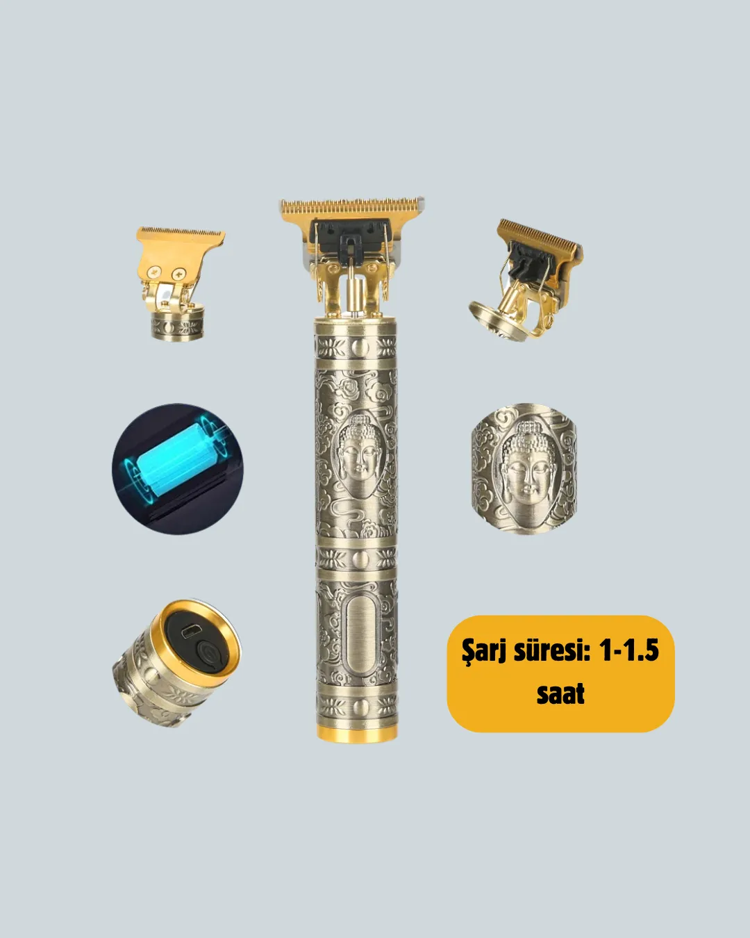 Şarjlı Titanyum Bıçaklı Saç Kesme Makinesi