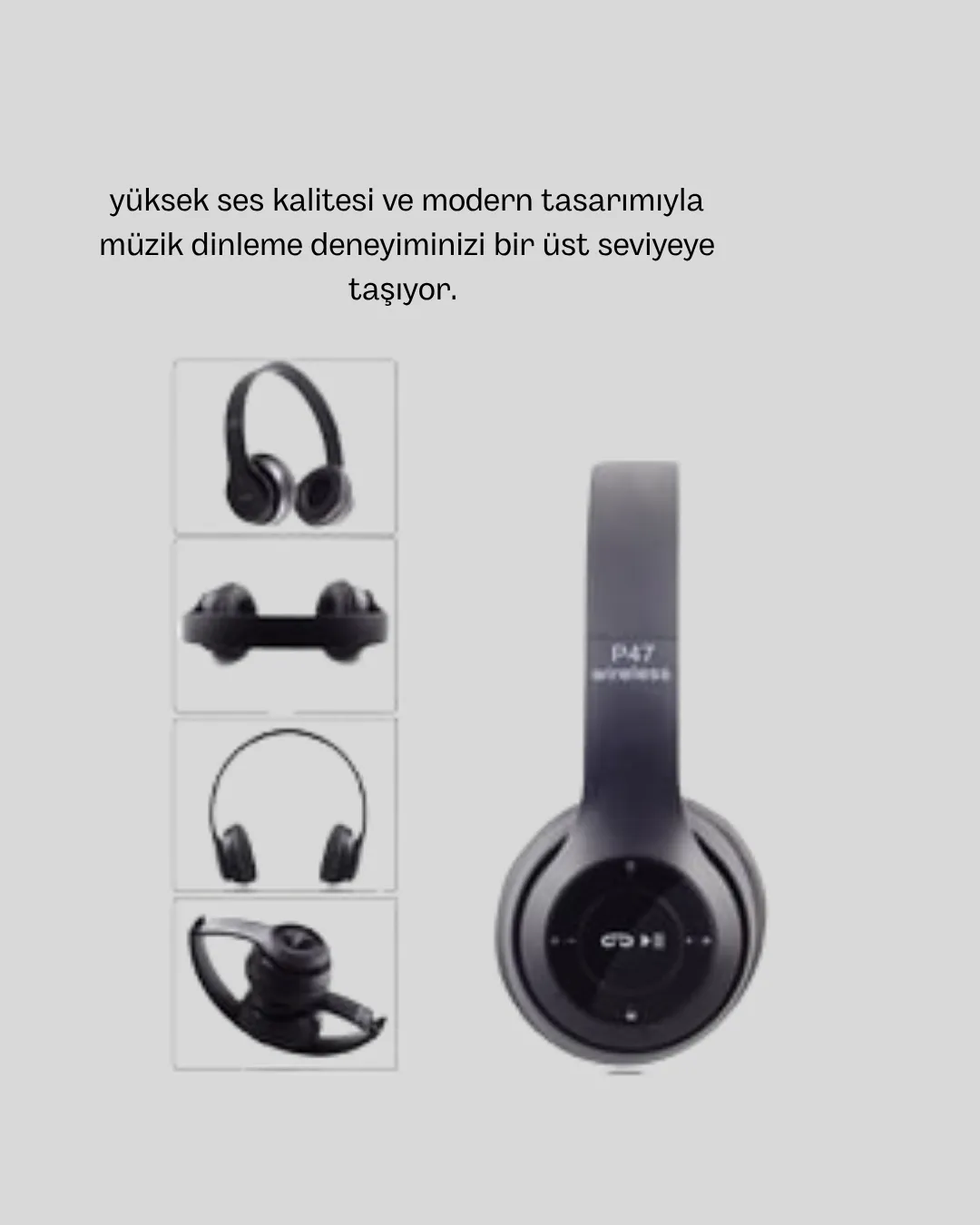 Bluetooth 5.0 Kablosuz Kulaklık – Extra Bass, TF Kart Desteği, 3.5mm AUX Girişli