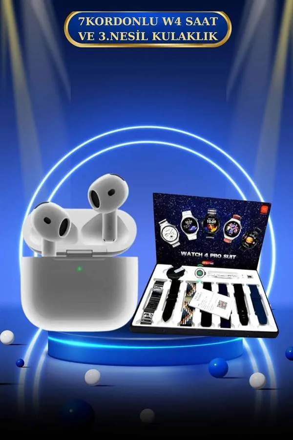 3.Nesil TWS Bluetooth Kulaklık Bluetooth Bağlantılı Akıllı Saat Amoled Ekran Plastik Hasır Kordon