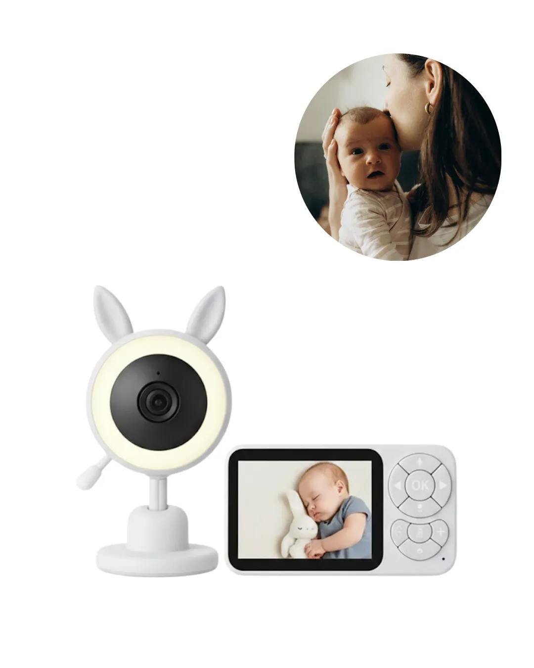 Bebek Kamerası Karşılıklı Konuşma RGB Işık Gece Görüşü ve Sıcaklık Alarmı