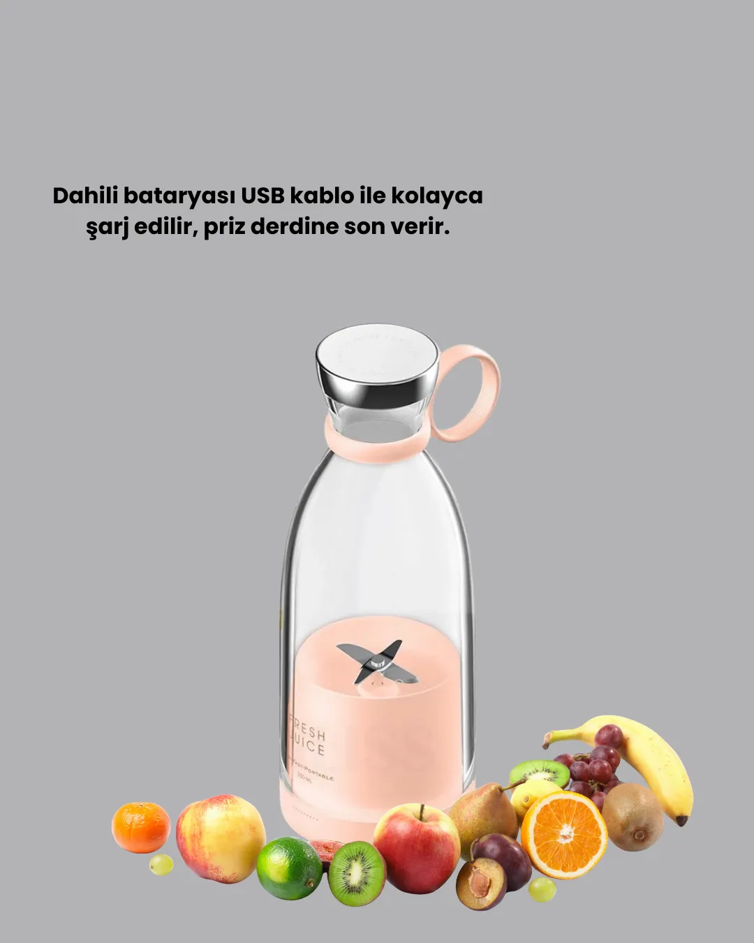 Çevre Dostu Cam Gövdeli Kablosuz Smoothie Blender
