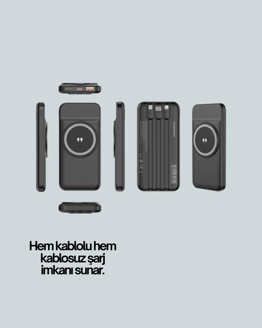 22.5W Hızlı + 15W Kablosuz Şarj – Akıllı Powerbank ile Her An Enerji