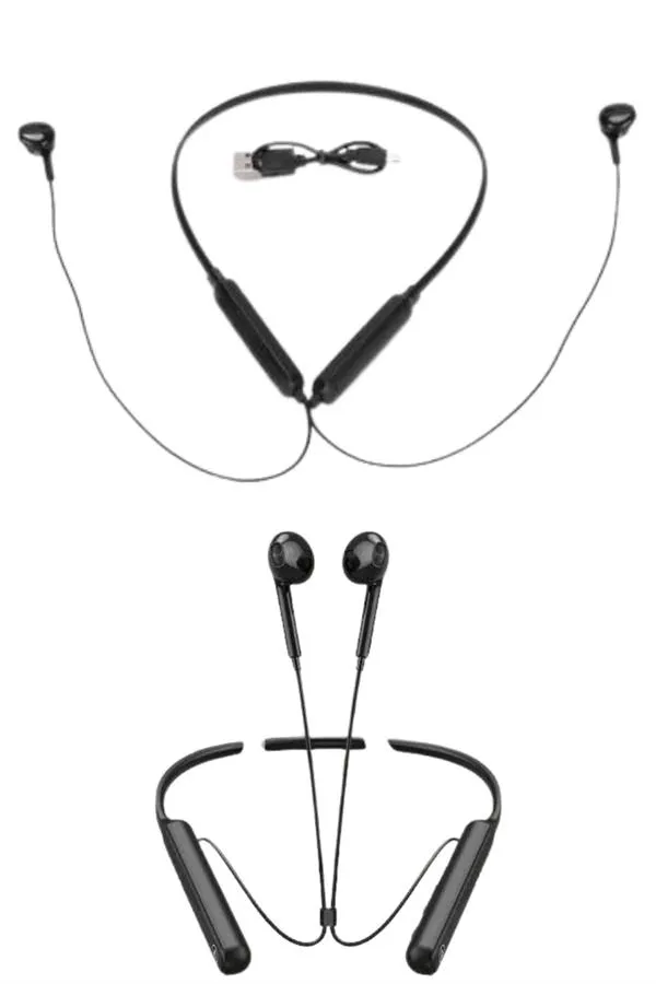 60 Saat Kablolu Boyun Askılı Dijital Göstergeli Bluetooth Kulaklığı