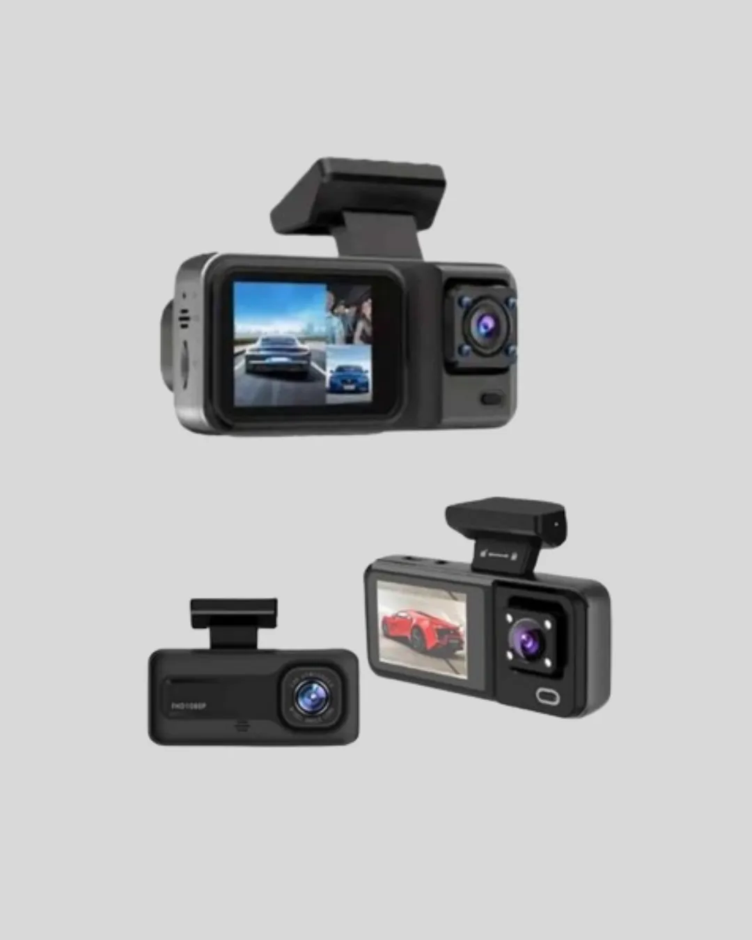 Full HD 3'lü Araç Kamerası Geri Görüş Destekli Park Modlu 1080P DVR