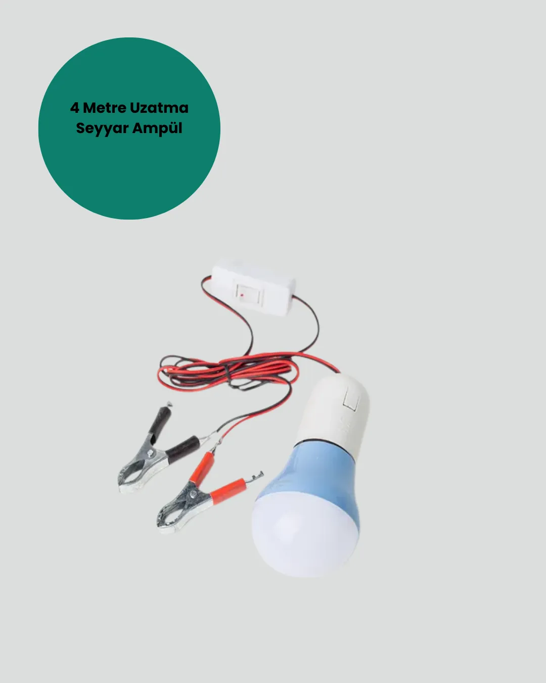 12V LED Ampul Anahtarlı Kablolu Pratik Aydınlatma