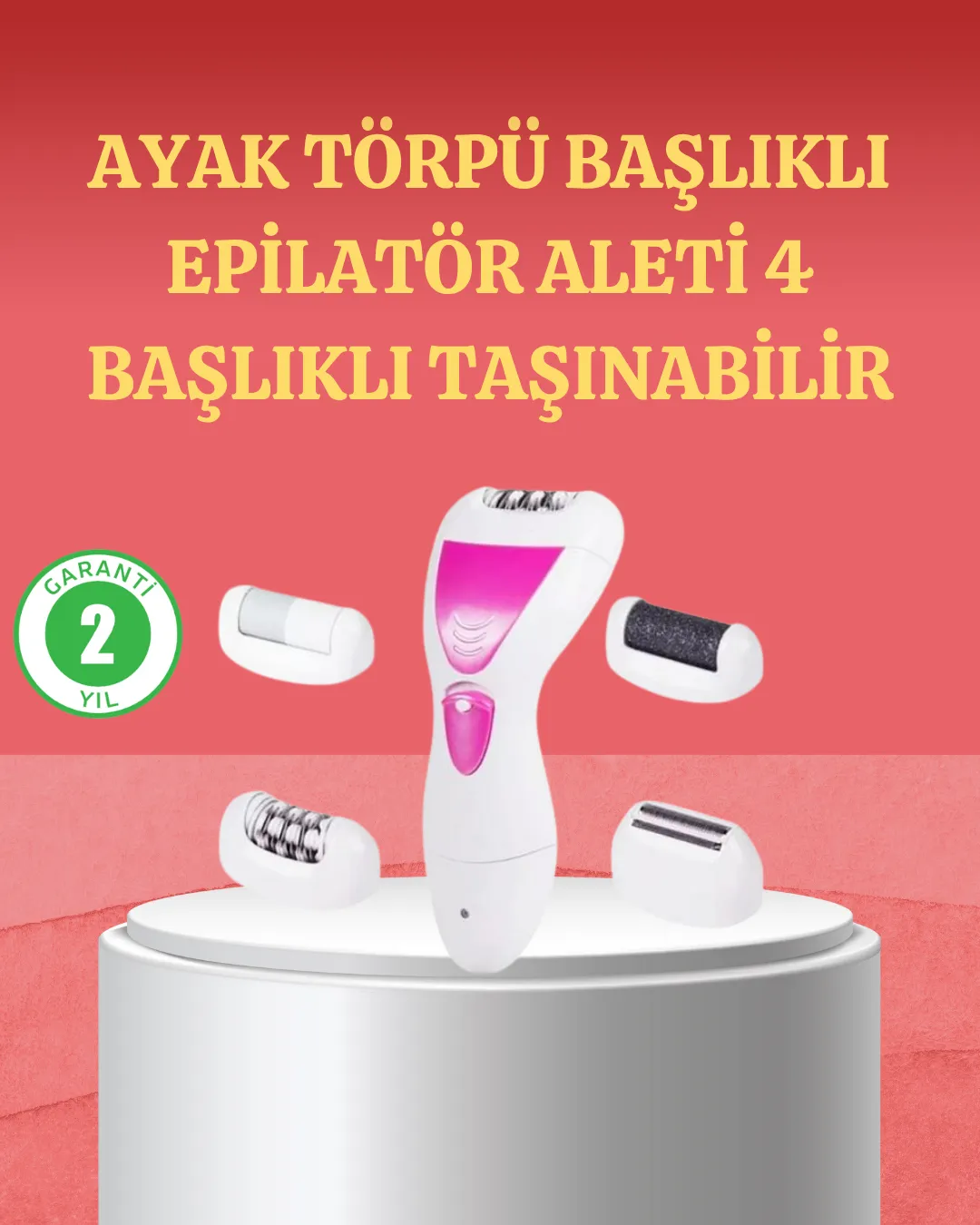 4 Başlıklı Kablosuz Şarjlı Epilasyon Cihazı