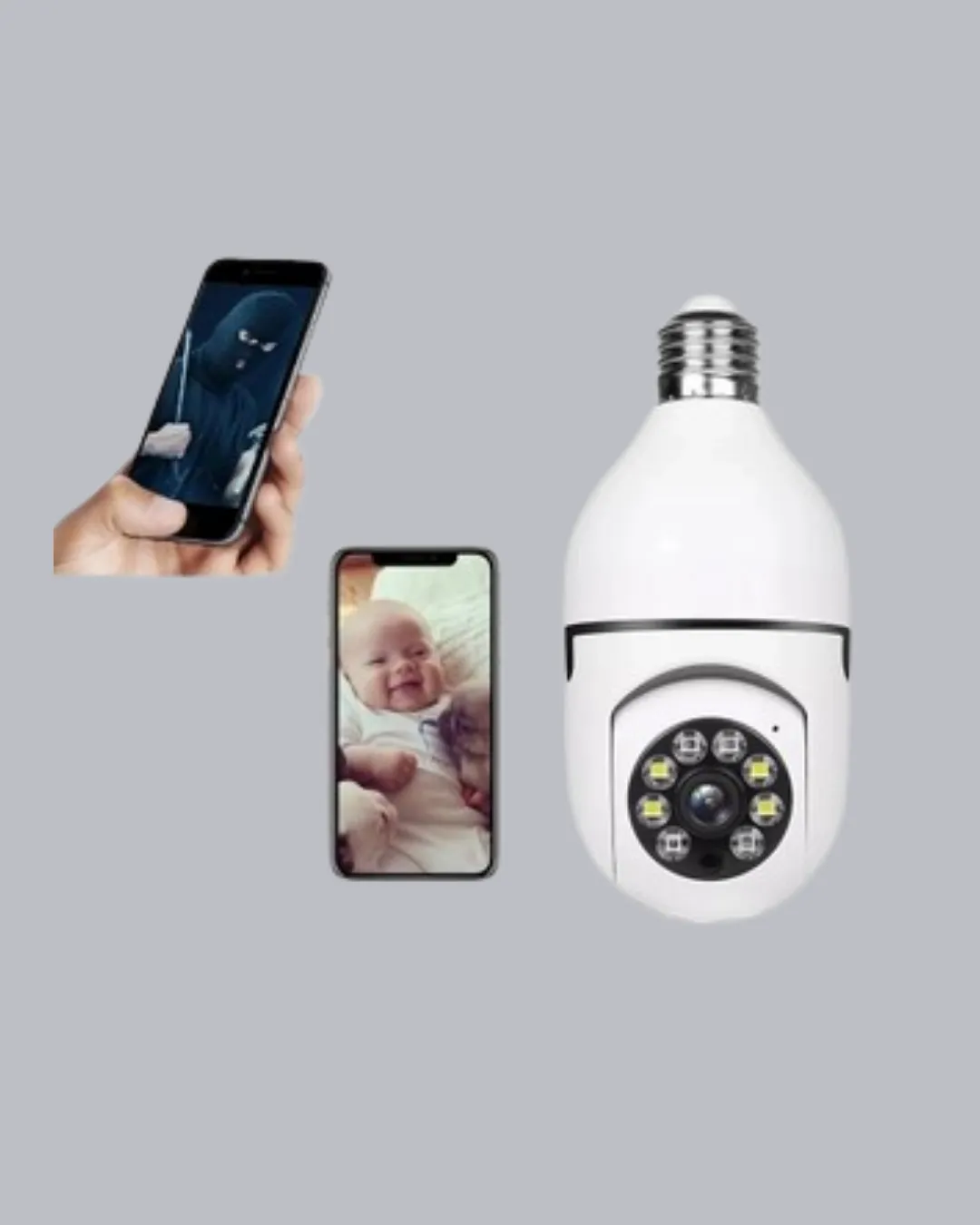 Tam Karanlıkta Görüntüleme Sağlayan 1080P Ampul Güvenlik Kamerası