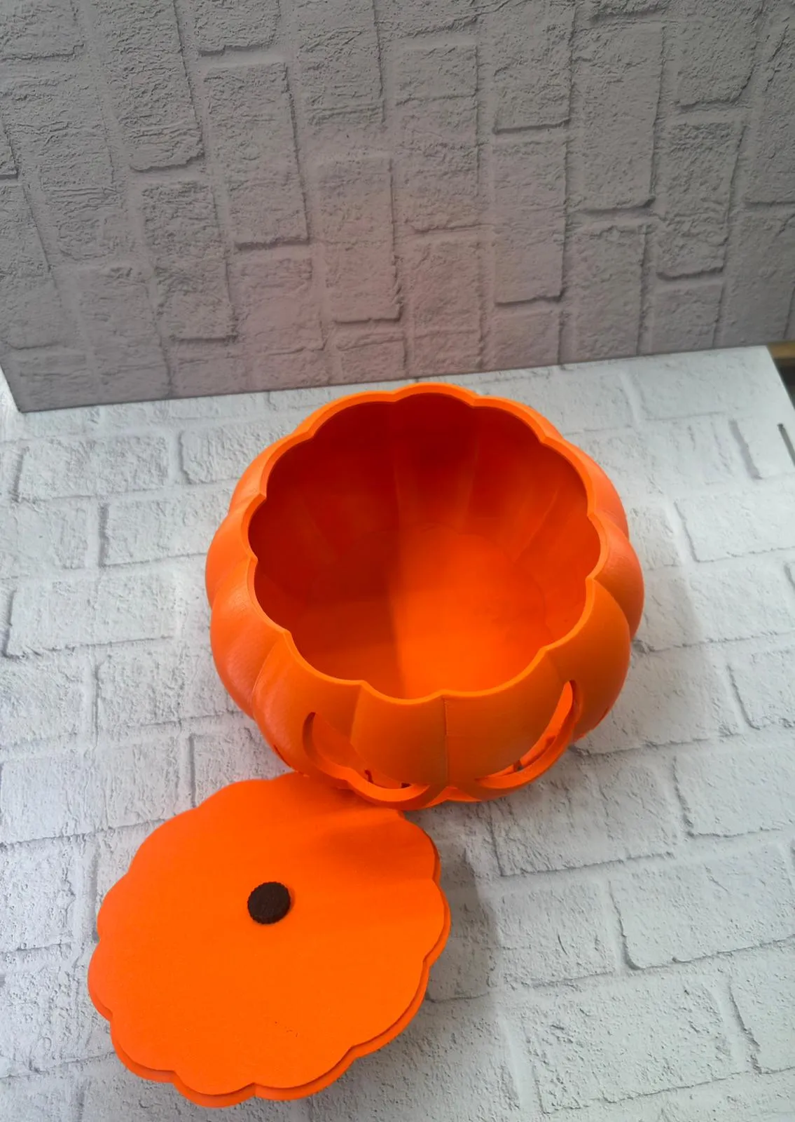 Kapaklı Balkabağı Dekor Kutusu 21×15 cm Halloween Temalı Saklama