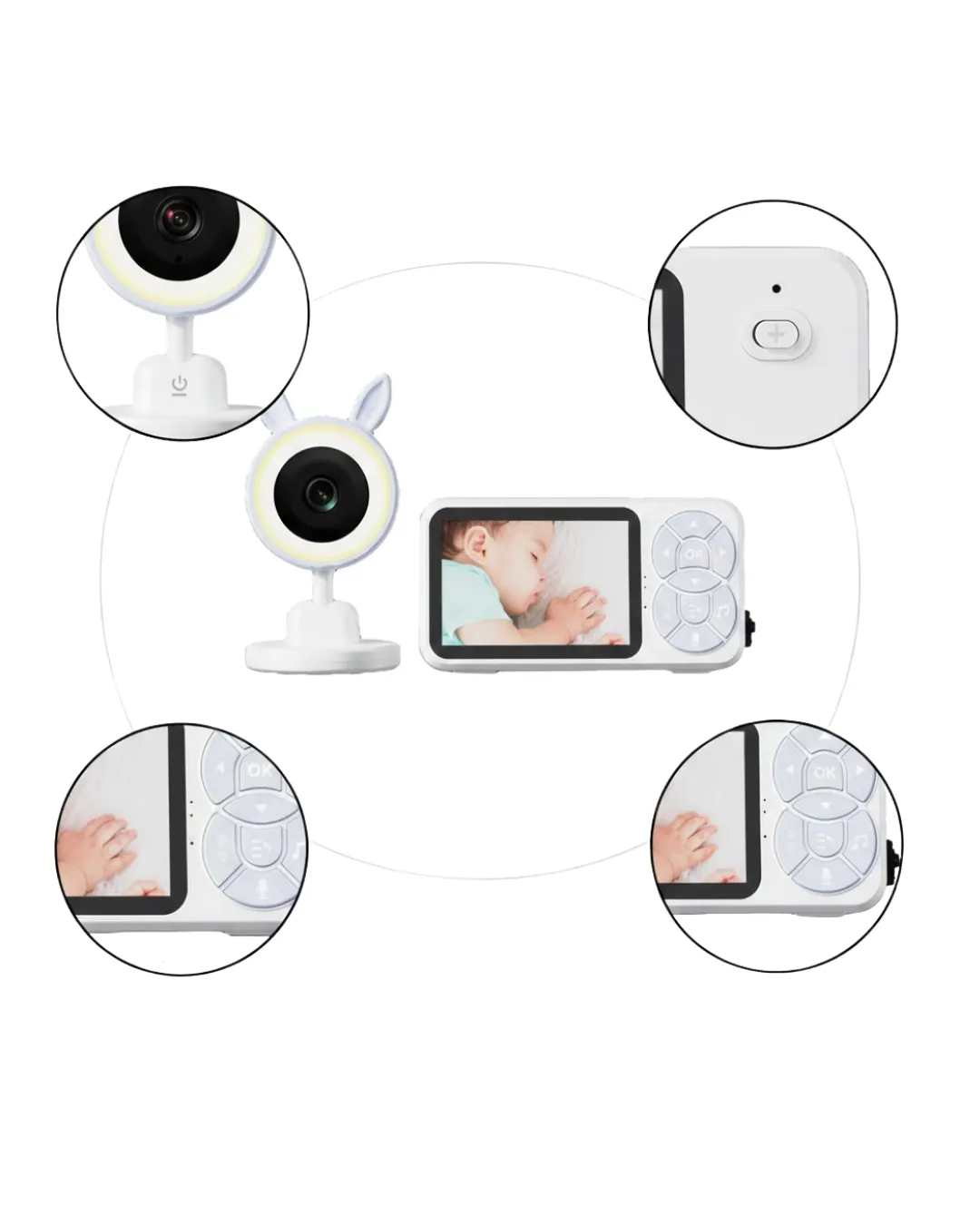 Gece Görüşlü Bebek Telsizi Besleme Hatırlatıcılı LCD Ekran