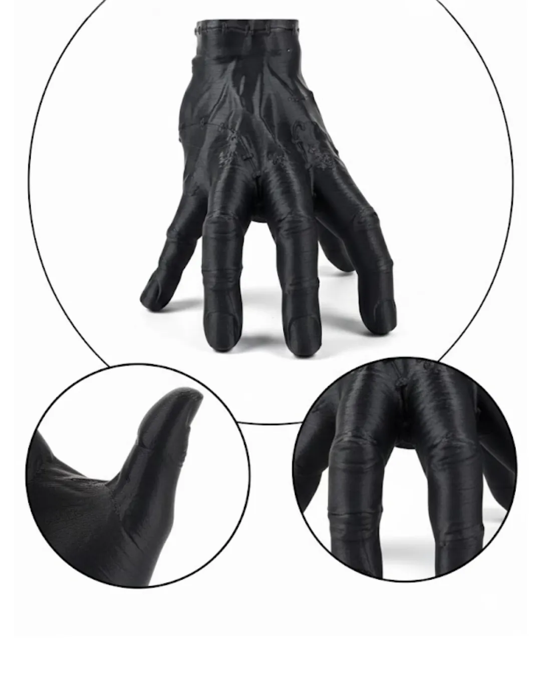 3D Siyah El Heykeli 17x16 cm Raf ve Masa Üstü Dekor