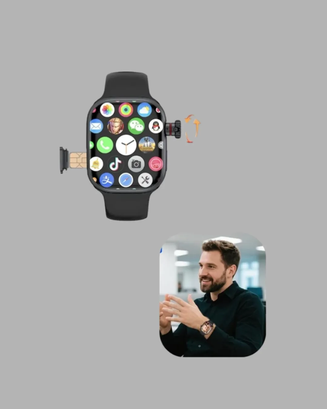 Uyku Takipli GPS’li SIM Kart Destekli Akıllı Saat