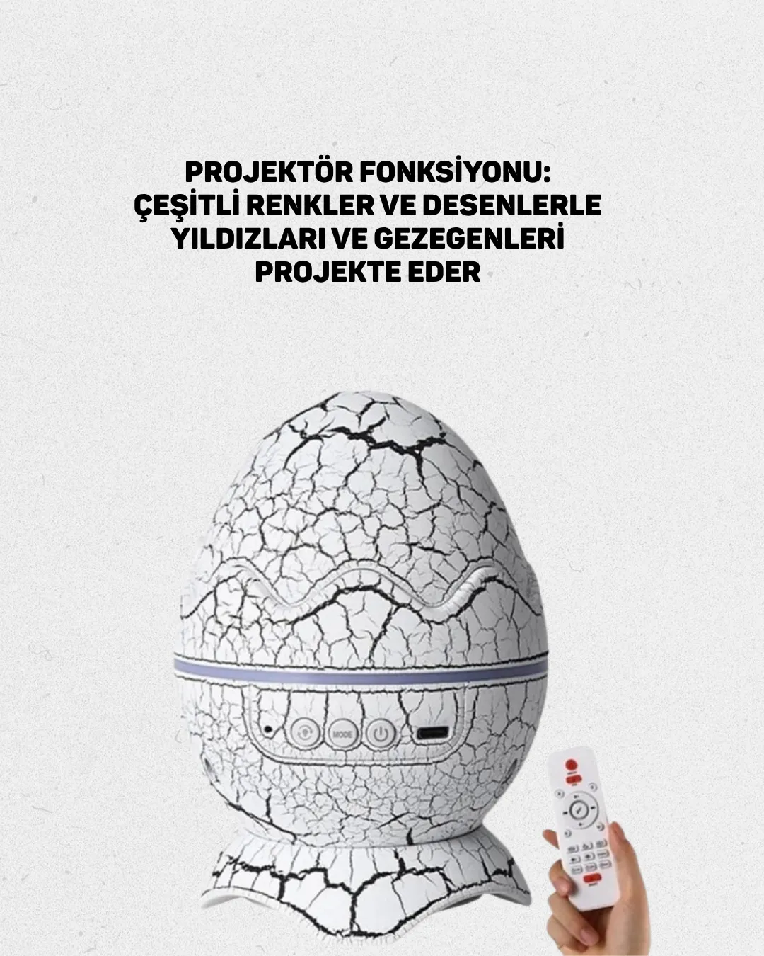 Dinozor Yumurtası Tasarımlı Gece Lambası – Müzik ve Işık Senkronizasyonlu