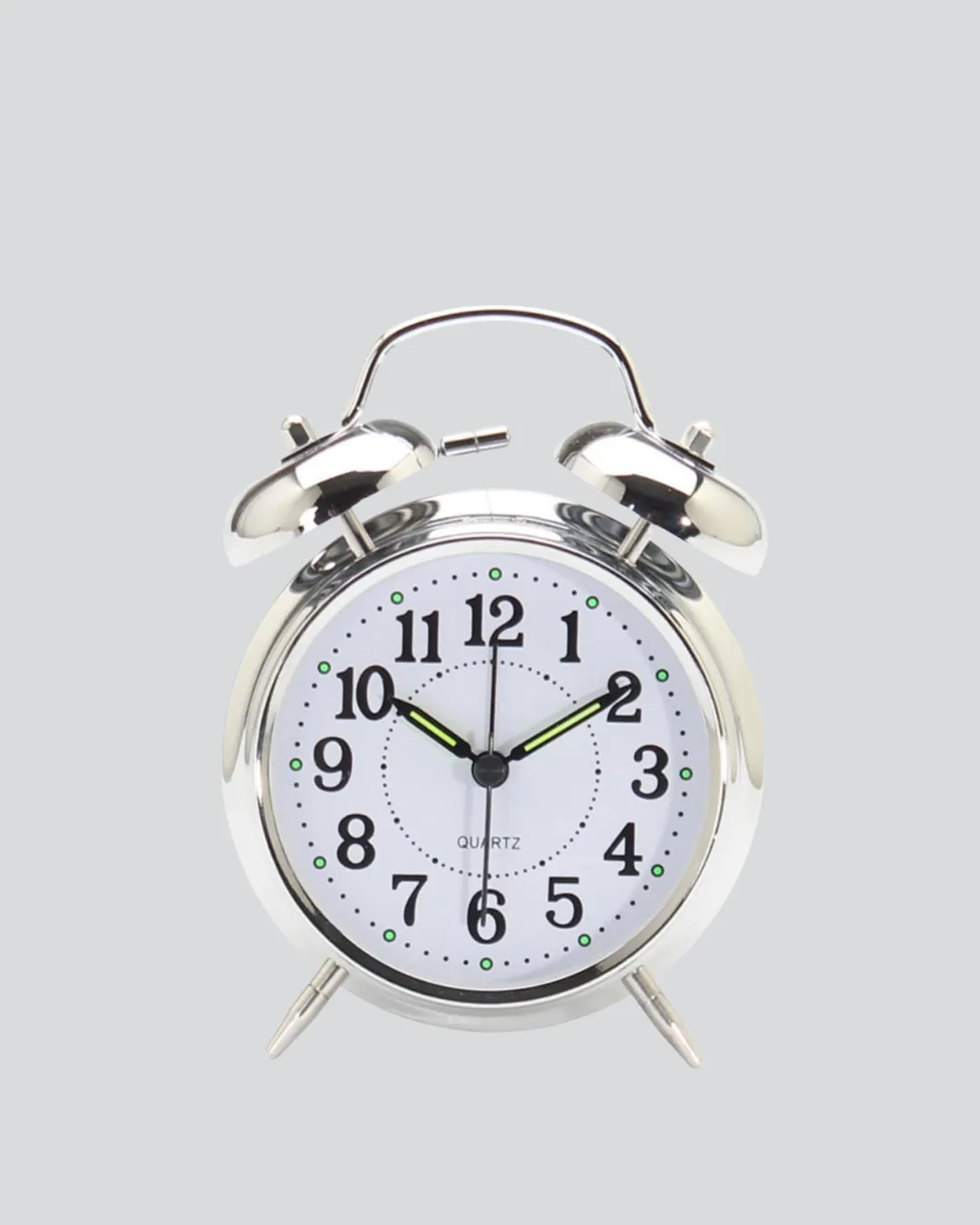 Gümüş Renkli Sessiz Işıklı Dekoratif Masa Üstü Çalar Saat Alarmlı