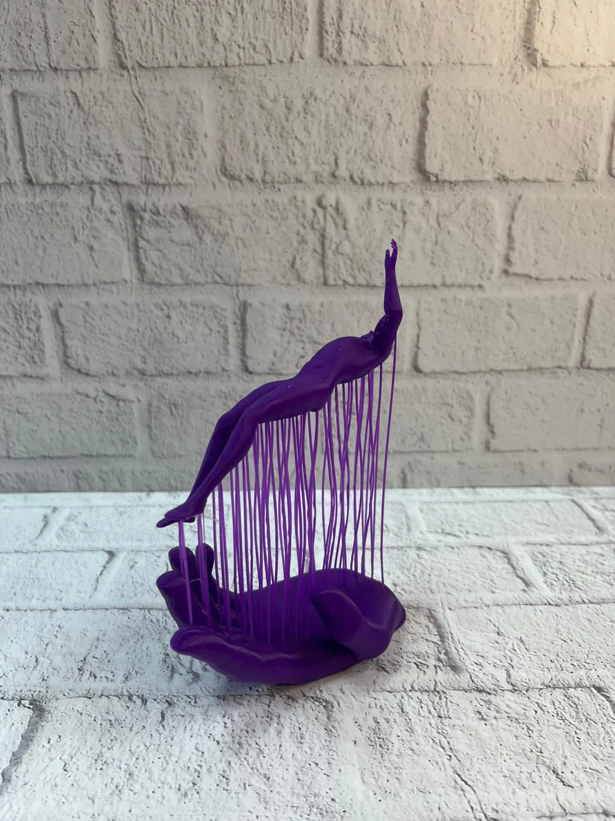 3D El İnsan Figürü Mor Modern Masa Üstü Ev ve Ofis Dekoru