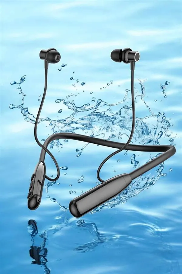 Dijital Göstergeli Kulak İçi Kablosuz Bluetooth Kulaklık Boyun Bantlı