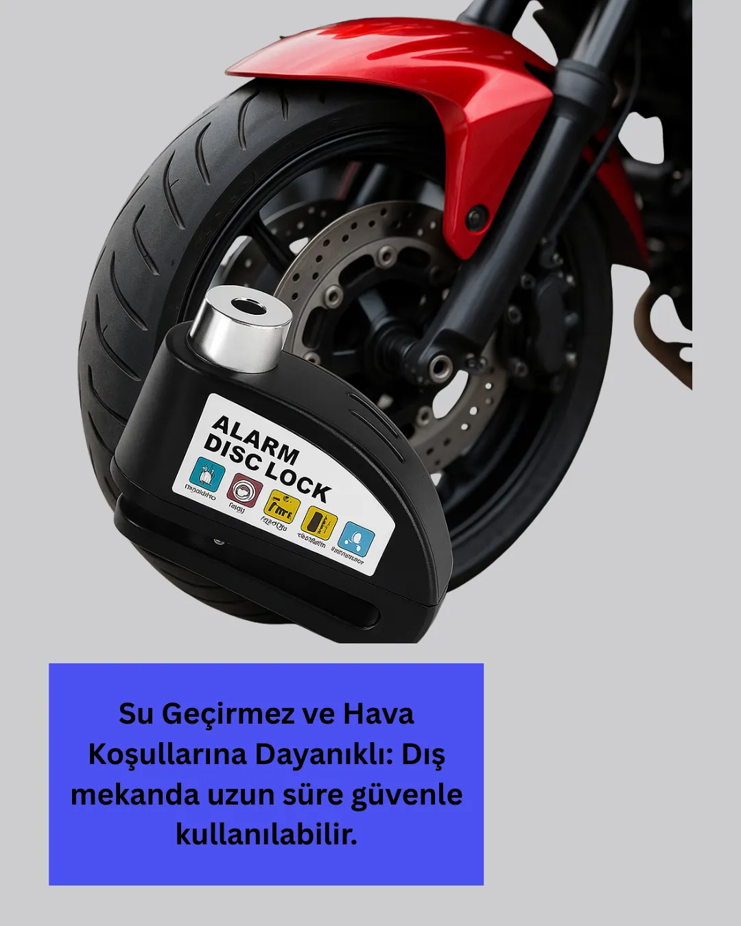 Disk Fren Kilidi Alarmlı Anti Hırsızlık Motosiklet Scooter Bisiklet