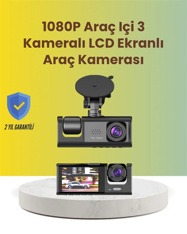 TA-01 2.0 İnç Ekranlı 3 Kanallı Araç Kamerası