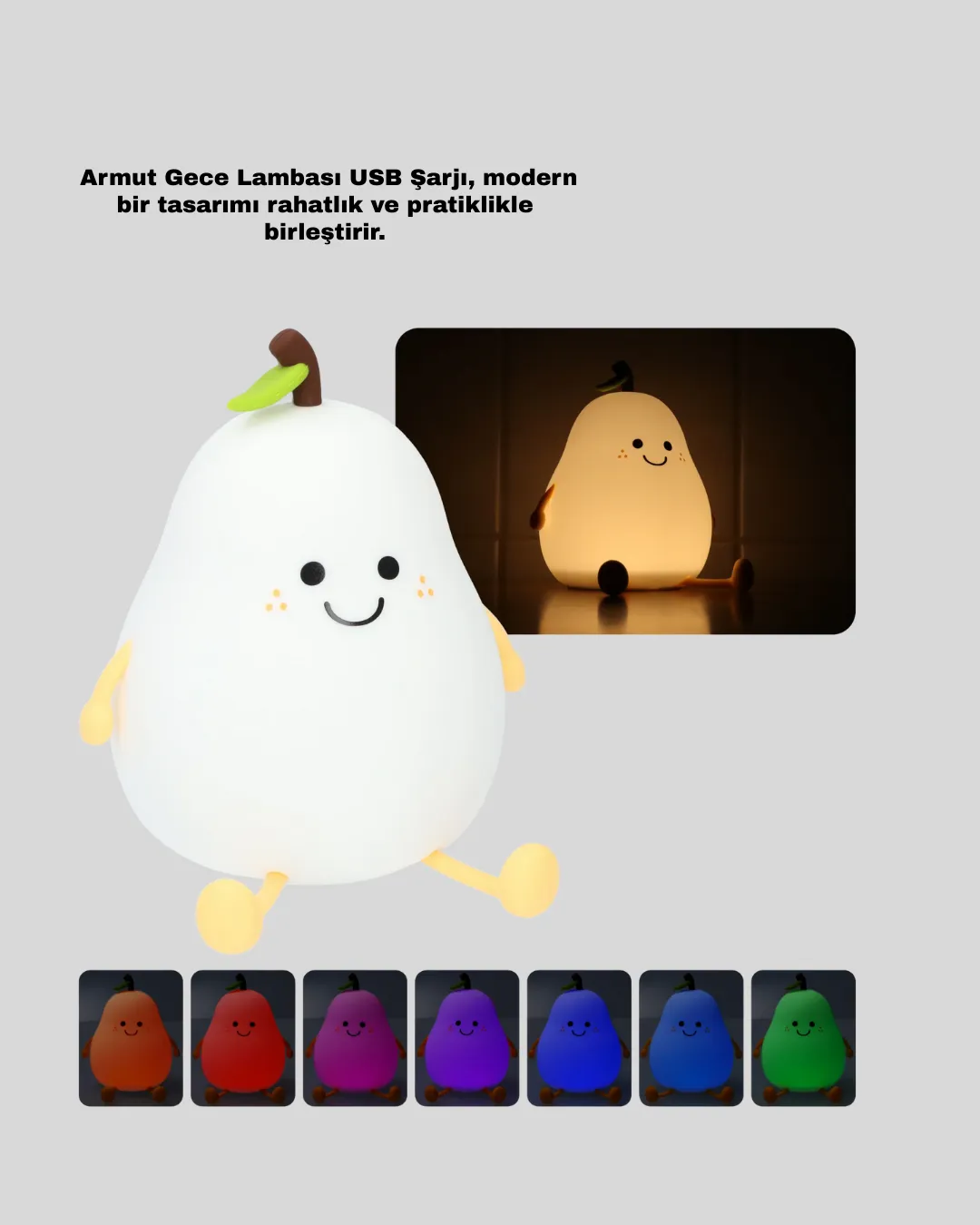 Dekoratif Armut LED Lamba Renk Ayarlı Şarj Edilebilir
