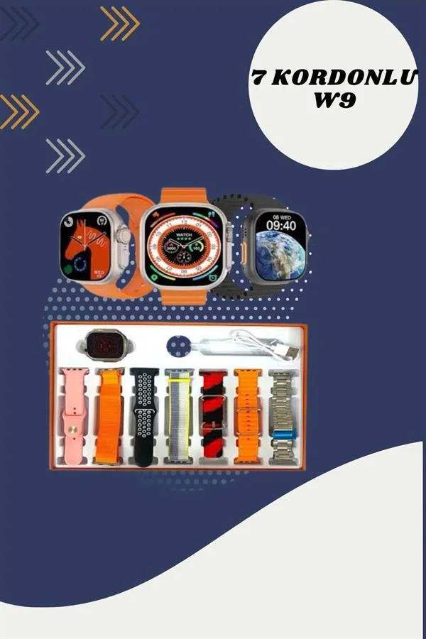 7 Kordonlu Akıllı Saat Ve 3.Nesil Kulaklık Dokunmatik Ekran Sesli Görüşme Yapabilen