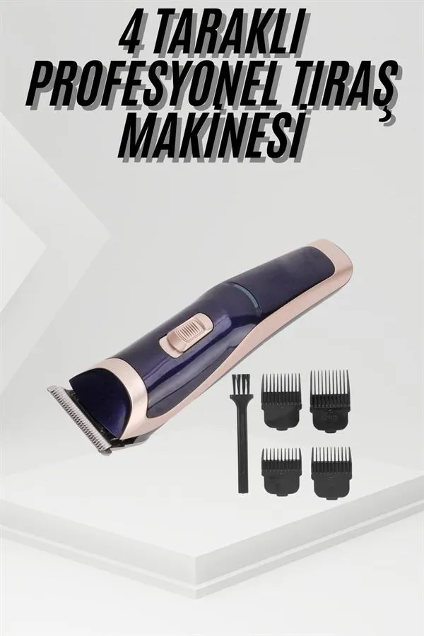 Tıraş Makinesi 4 Başlıklı Paslanmaz Çelik Bıçaklı Tüm Saç Tiplerine Uygun