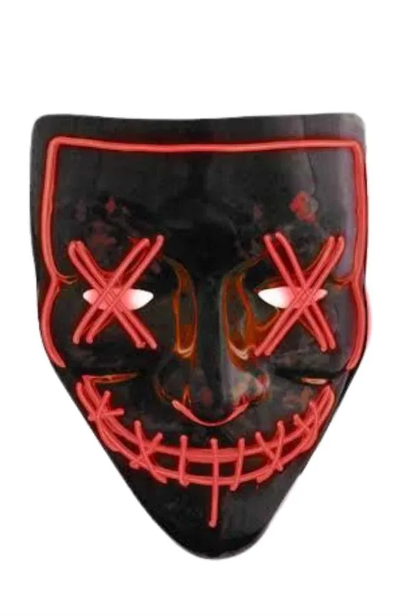 Hallowen Parti Maskesi Neon Led Işıklı Maske 3 Modlu Cadılar Bayramı Maskesi