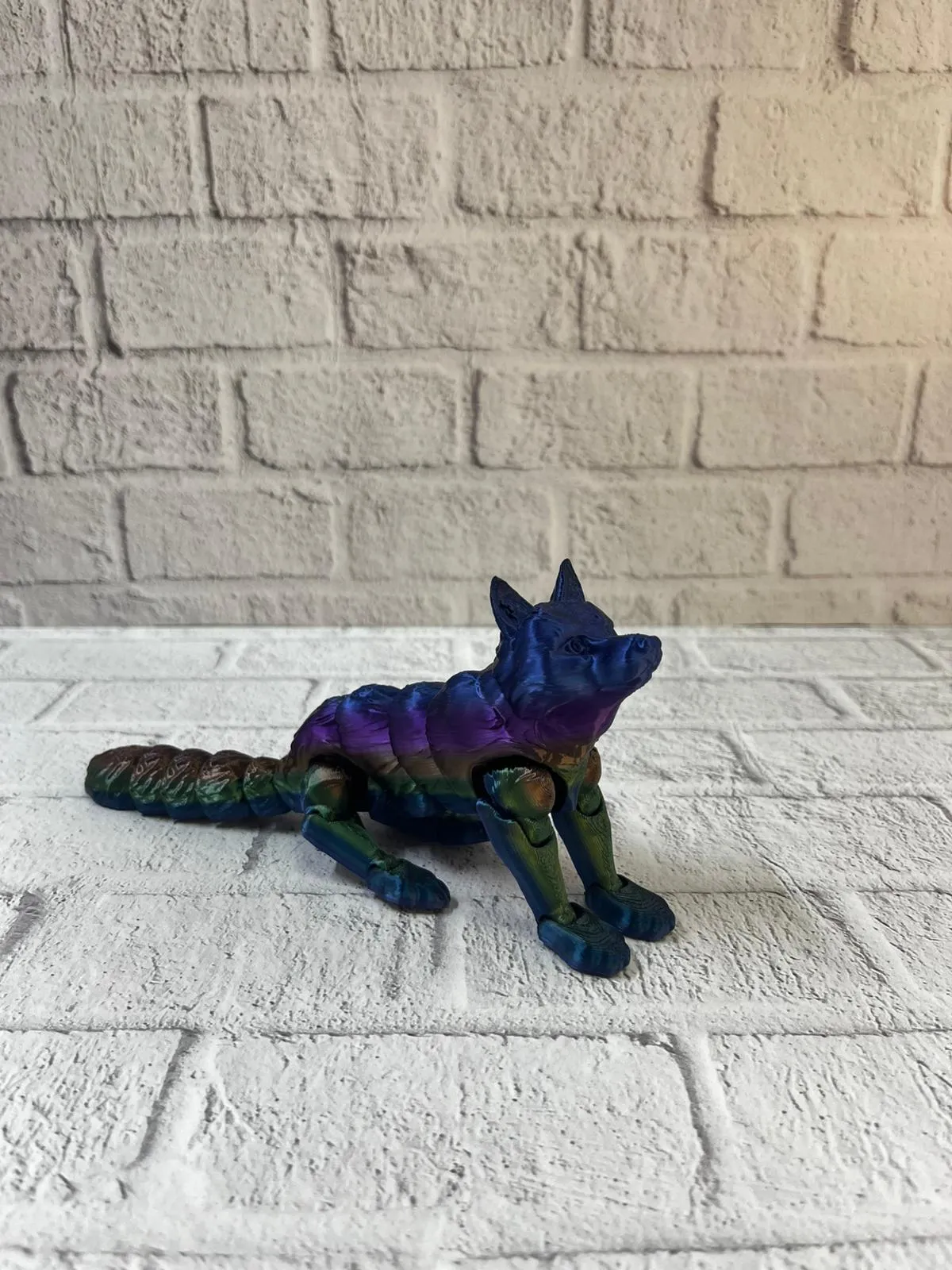 Rainbow hareketli kurt masa dekoru esnek eklem yapılı