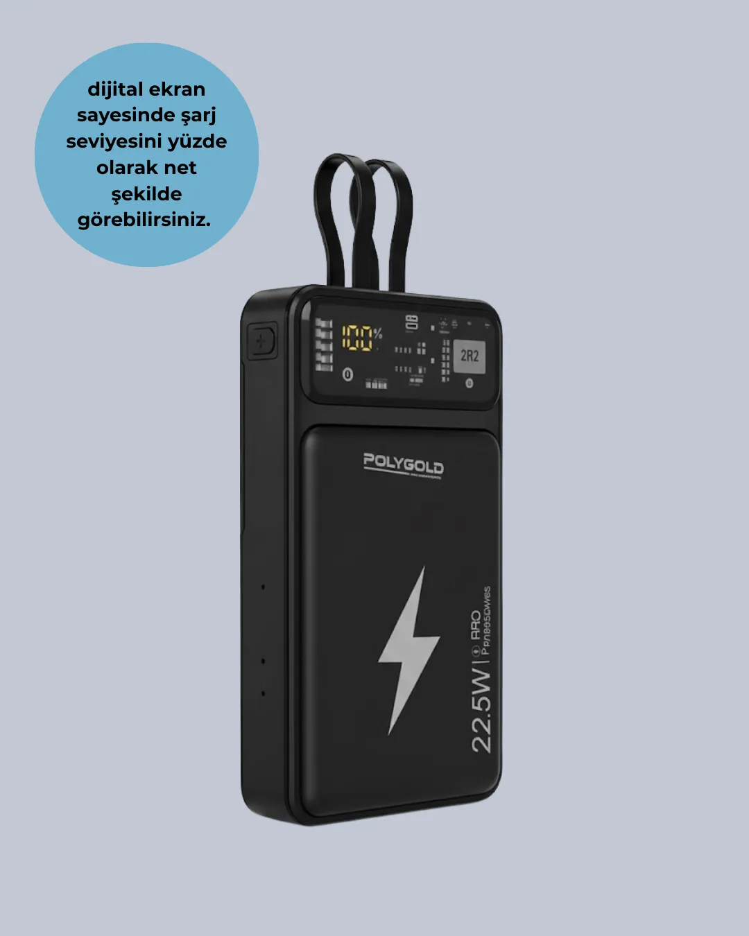 Powerbank 10000 mAh Dijital Göstergeli Taşınabilir