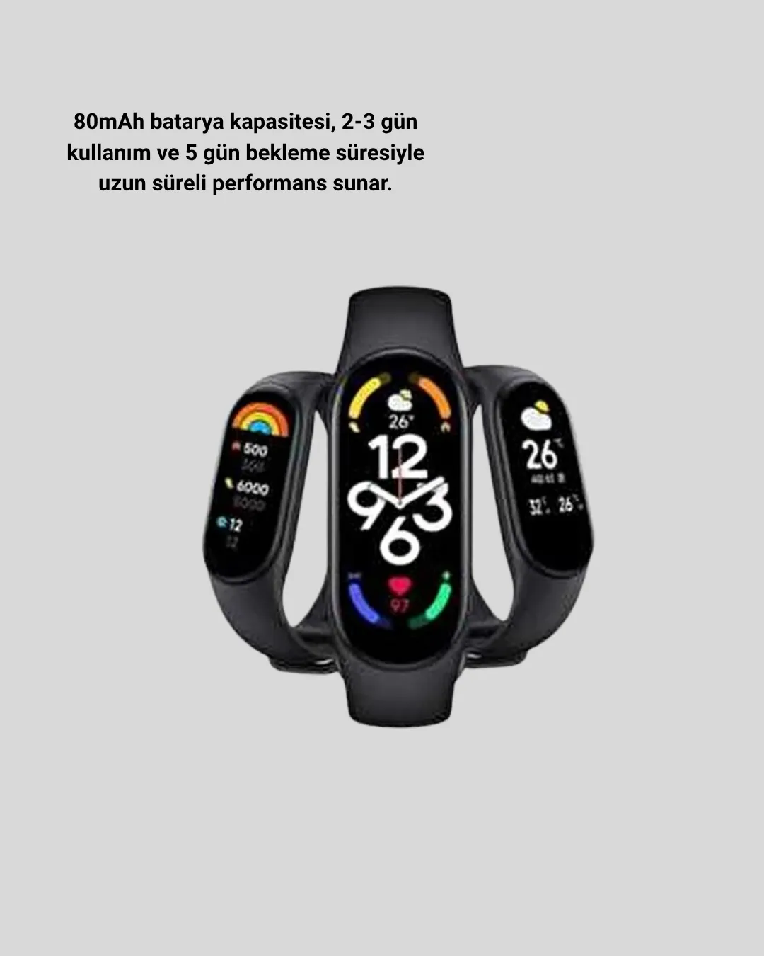 Akıllı Bileklik – Kalp Atış, Uyku ve Adım Takibi, IP67 Su Geçirmez