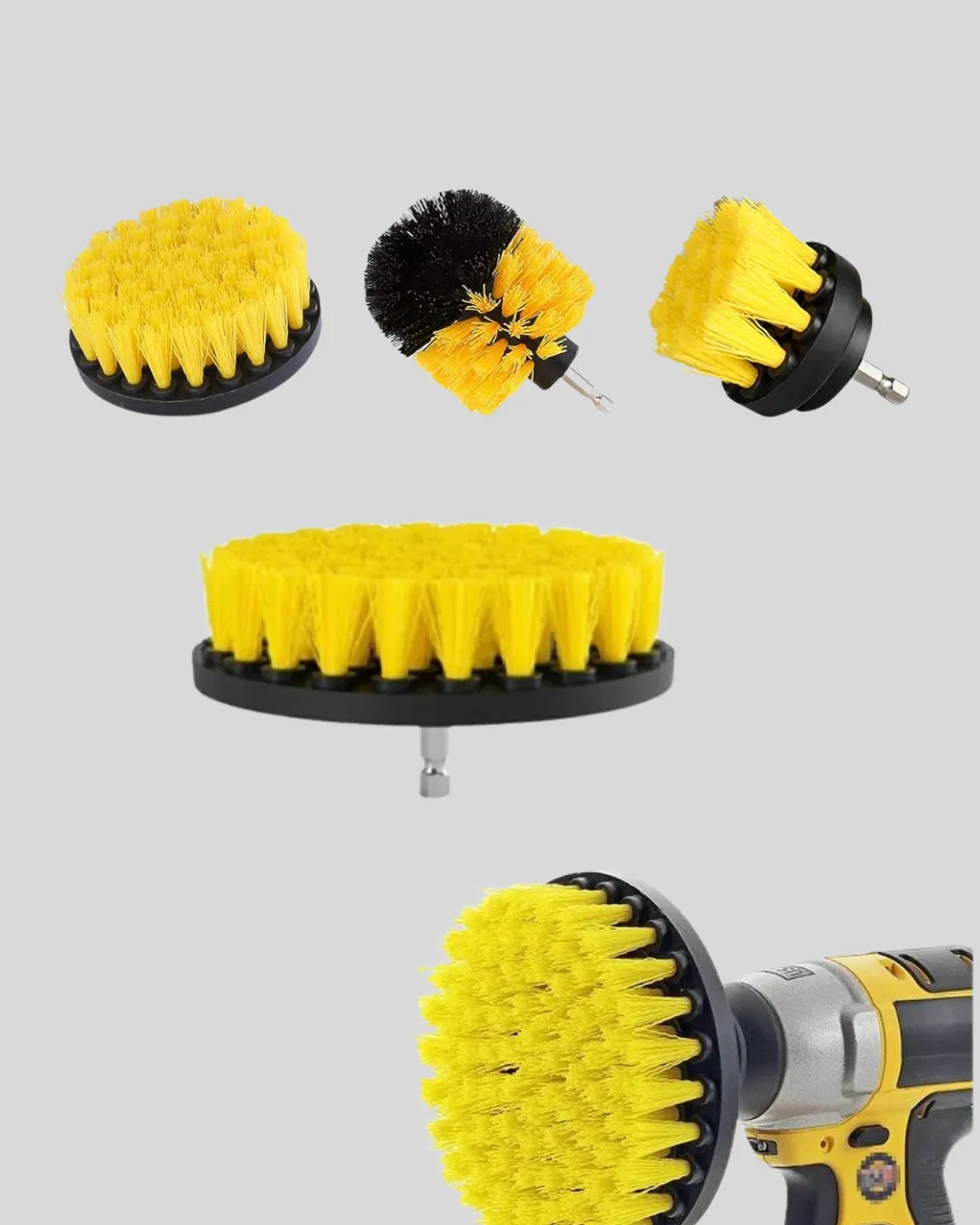 3’lü Matkap Ucu Fırça Seti – Derinlemesine Temizlik, Tüm Yüzeylerle Uyumlu
