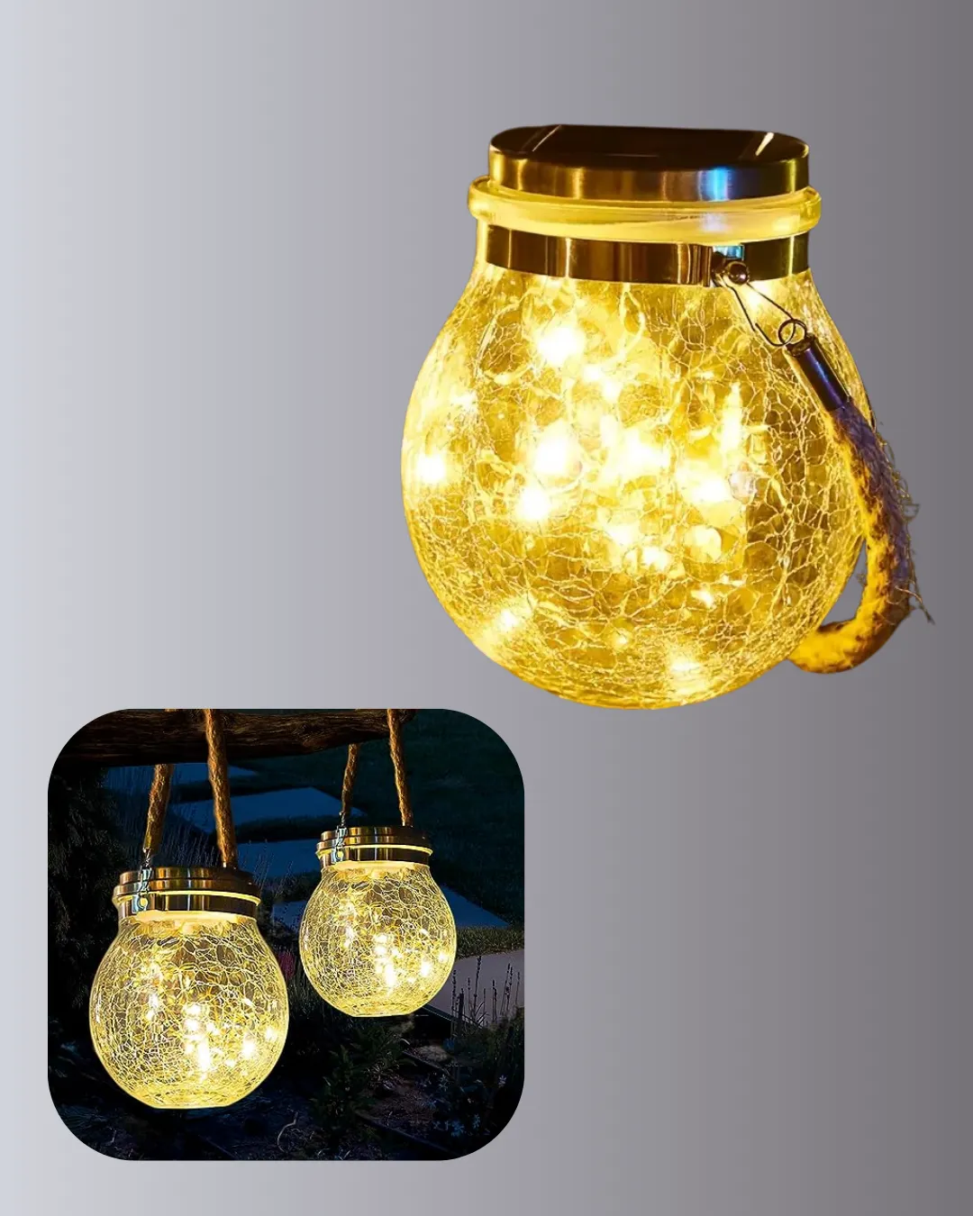 Solar Güneş Enerjili Dekoratif Cam Lamba