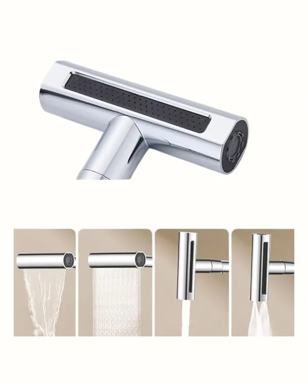 Krom Musluk Başlığı | 4'ü 1 Arada Su Çıkışı | Kolay Montajlı