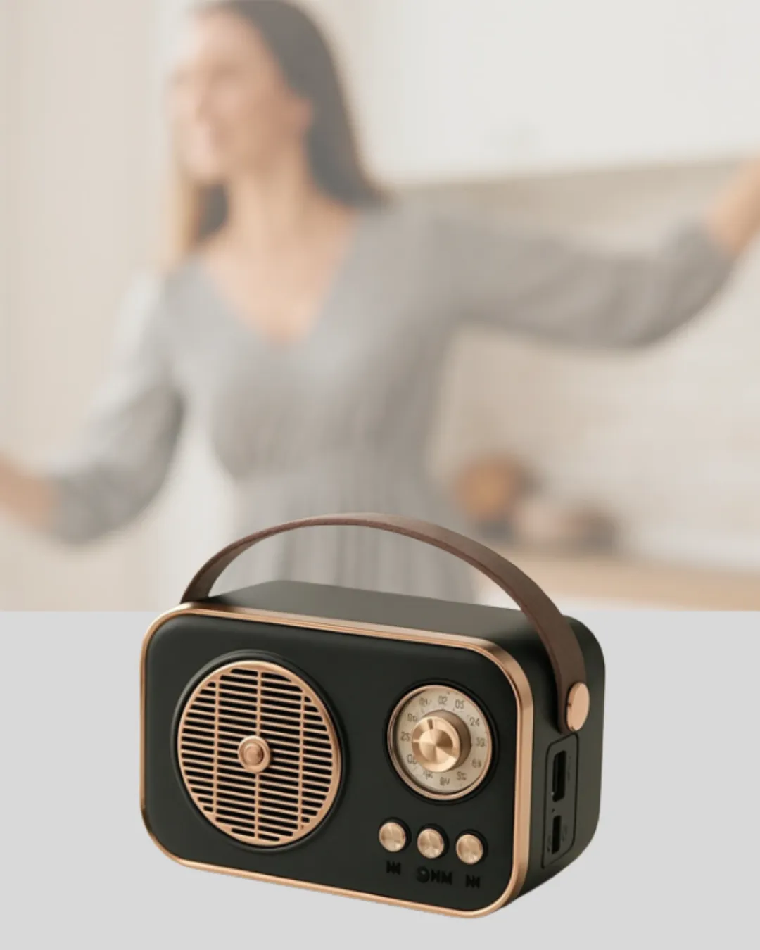 Retro Tarz Kablosuz Radyo – Bluetooth, USB ve TF Kart Girişli