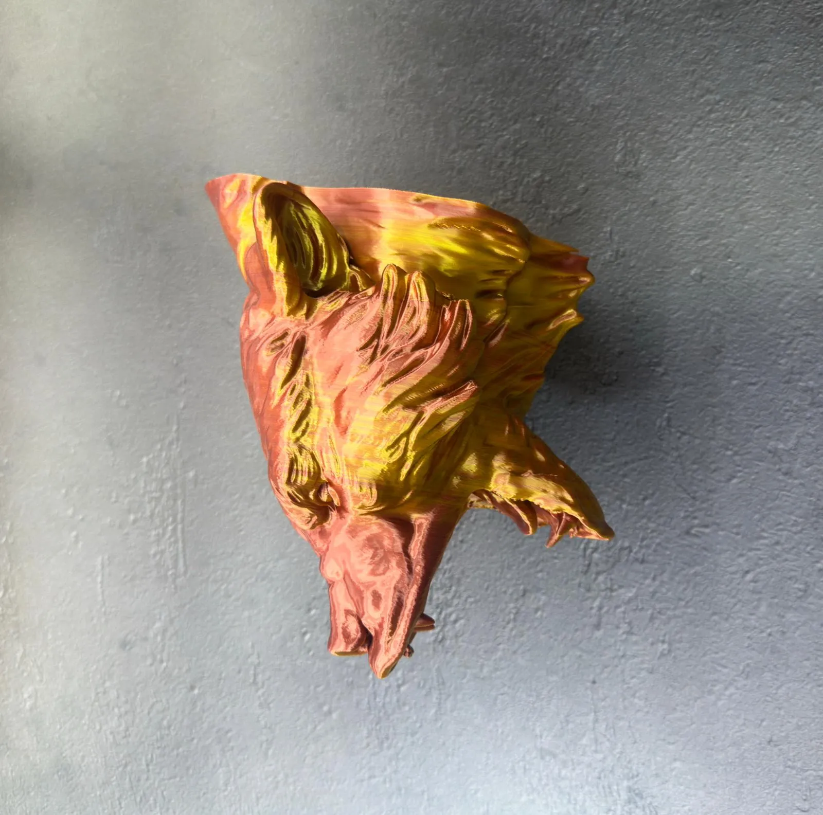 Gold Red Jaguar Başı Duvar Aksesuarı Asılabilir Dekoratif 20x16 cm