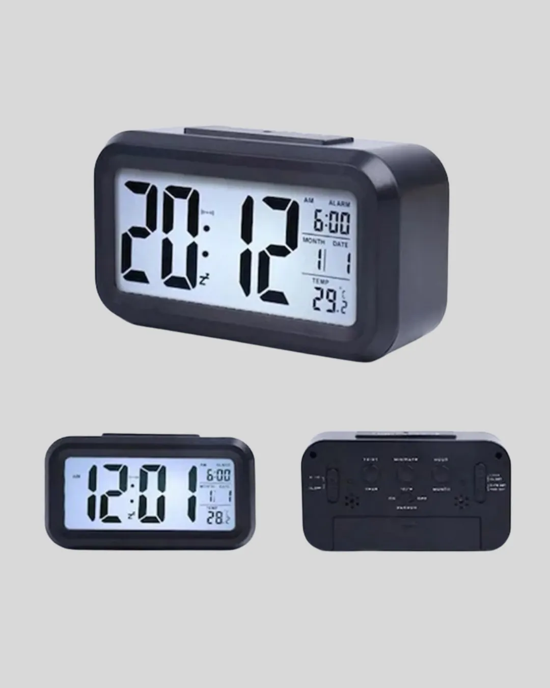 Fotoselli Dijital Masa Saati Aydınlatmalı Alarm ve Tarih Göstergeli